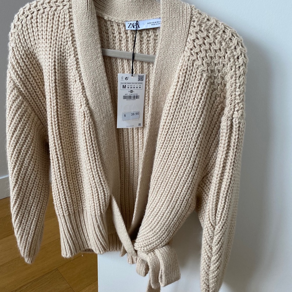 BRAND NEW ZARA WRAP SWEATER